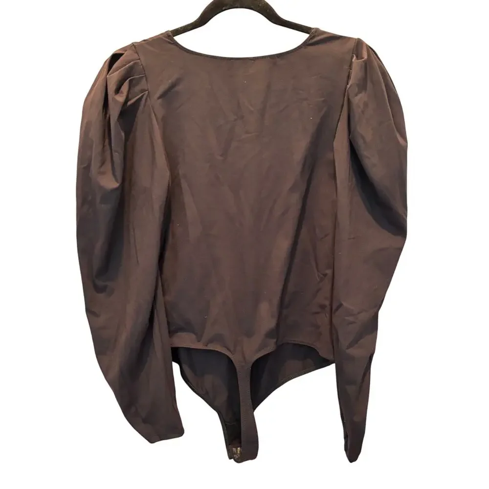 Free People Va VA Voop Long Sleeve Black Bodysuit NWT Large - Picture 3 of 6